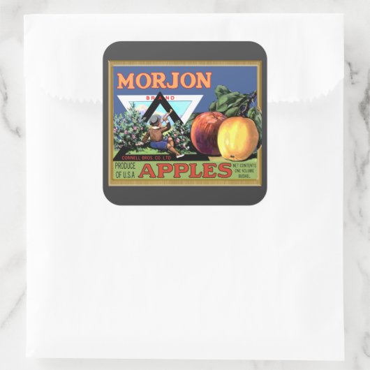Morjon Appels Vierkante Sticker (Tas)