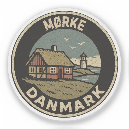 Mørke, Denemarken Danmark Sticker (Voorkant)