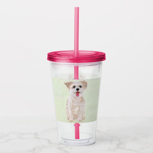 Morkie Acryl Drinkbeker (Voorkant)