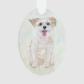 Morkie Acryl Ornament (voorkant)
