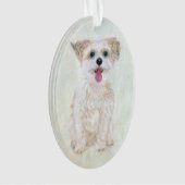 Morkie Acryl Ornament (voorkant)