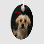 Morkie Acrylic kerstversiering Ornament (voorkant)
