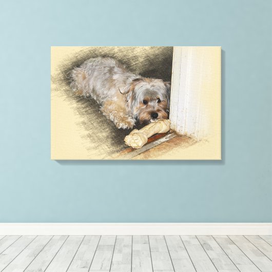 Morkie Art Canvas Afdruk (Insitu (Houten vloer))