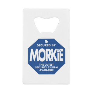 Morkie-Beveiliging-Blauw Creditkaart Flessenopener