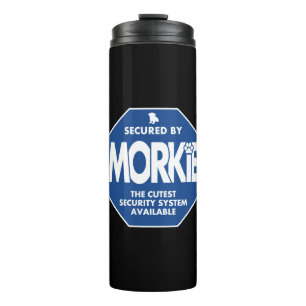 Morkie-Beveiliging-Blauw Thermosbeker