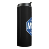 Morkie-Beveiliging-Blauw Thermosbeker (Gedraaid links)