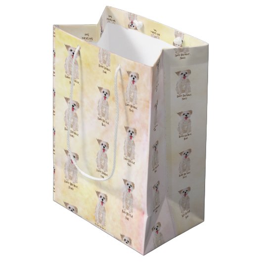 Morkie Cadeautasje (Voorkant Gekanteld)