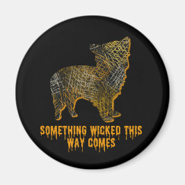 Morkie Designer Dog Silhouette Fun Halloween Magneet