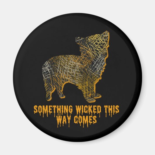 Morkie Designer Dog Silhouette Fun Halloween Magneet (Voorkant)