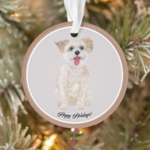 Morkie Dog Acryl Circle Ornament