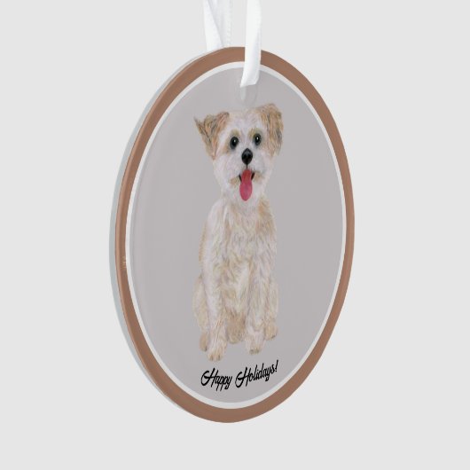Morkie Dog Acryl Circle Ornament (voorkant)