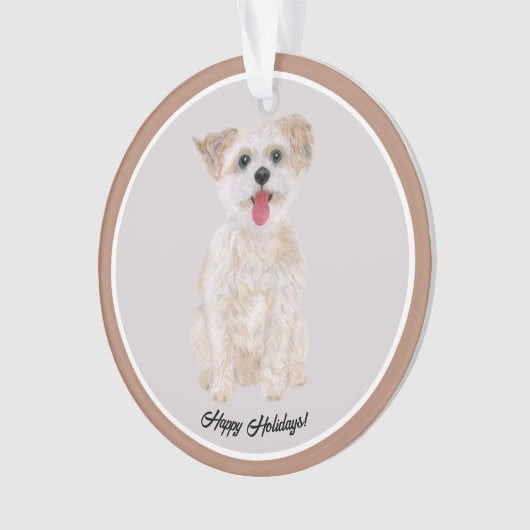 Morkie Dog Acryl Circle Ornament (voorkant)