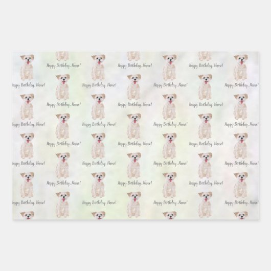 Morkie Dog Birthday Wrapping Paper (Voorkant)