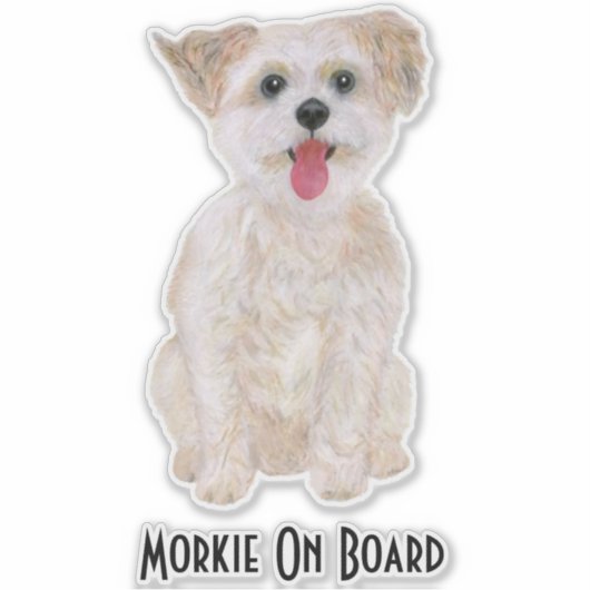 Morkie Dog Custom Cut Sticker (Voorkant)