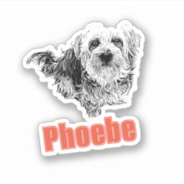 Morkie Dog Custom Name Label Vinyl Sticker