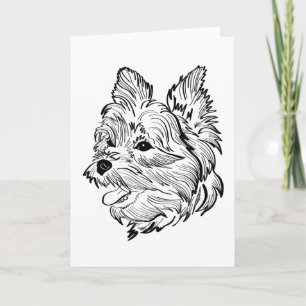Morkie Dog Line Art Kaart