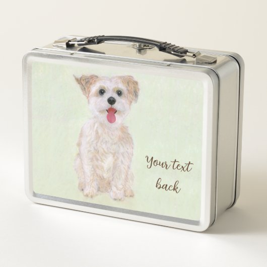 Morkie Dog Metal Lunch Box (Achterkant)