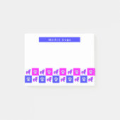 Morkie Dog & Paw Hot Pink & Blue Post-it® Notes (Voorkant)