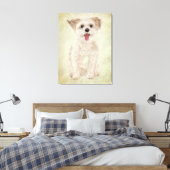 Morkie Dog Premium Verpakt Canvas Print (Insitu (Slaapkamer))