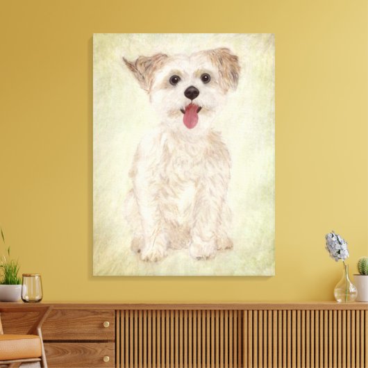 Morkie Dog Premium Verpakt Canvas Print (Insitu (Woonkamer))