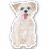 Morkie Dog vinylSticker, op maat gesneden Sticker (Voorkant)