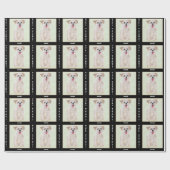 Morkie Dog-werkpapier op zwart met tekst Cadeaupapier (Vlak)