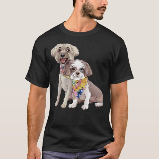 Morkie en Shih Tzu T-shirt (Voorkant)