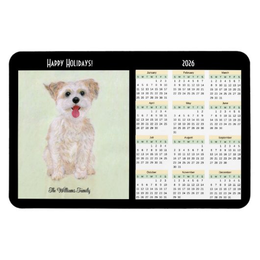 Morkie Flexibele 2026 Agenda Magneet (Horizontaal)
