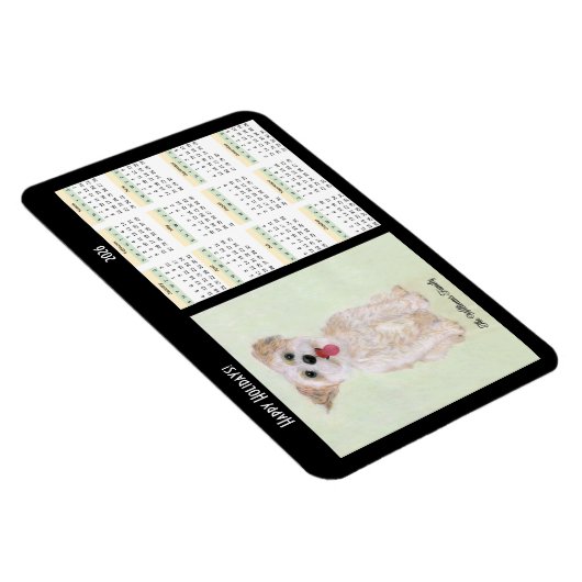 Morkie Flexibele Kalender 2026 Magneet (Rechterzijde)