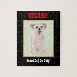 Morkie Funny Guard Dog Jigzaag Puzzle Legpuzzel