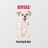 Morkie Funny Guard Dog Window Cling Raamsticker (Vel)