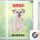 Morkie Funny Guard Dog Window Cling Raamsticker (Huis)