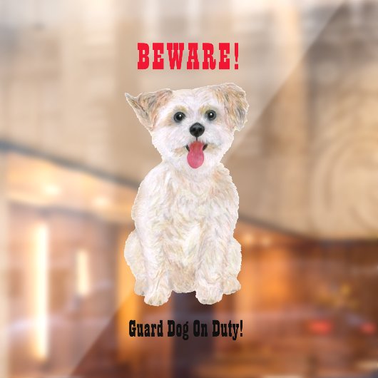 Morkie Funny Guard Dog Window Cling Raamsticker (Vel 2)