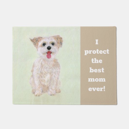 Morkie Grappige Waakhond Grote Deurmat (Voorkant)