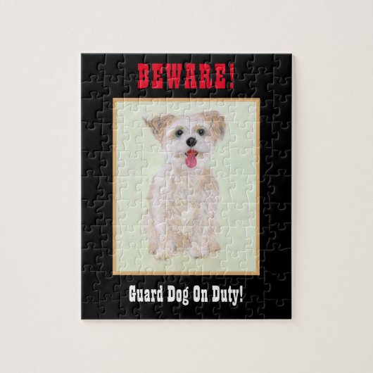 Morkie Grappige Waakhond Legpuzzel (Verticaal)