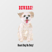 Morkie Grappige Waakhond Raamsticker (Vel)
