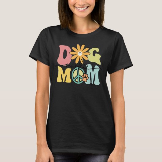 Morkie Groovy Dog Mam Pet T-shirt (Voorkant)