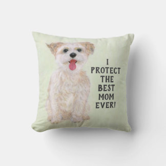 Morkie Guard Dog Small Throw Pillow Kussen