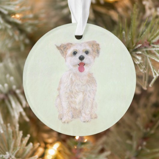 Morkie-hond Acryl Cirkel Ornament (Boom)