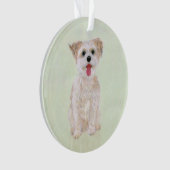Morkie-hond Acryl Cirkel Ornament (voorkant)