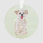 Morkie-hond Acryl Cirkel Ornament (voorkant)
