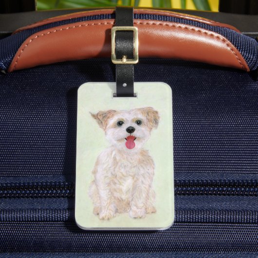Morkie Hond Bagage Label (Voorkant Insitu 2)