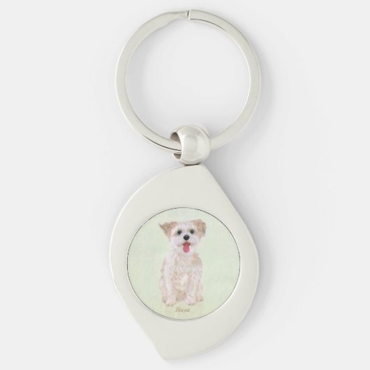 Morkie Hond Draai Sleutelhanger (Voorkant)