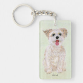 Morkie Hond Dubbelzijdige Acryl Sleutelhanger