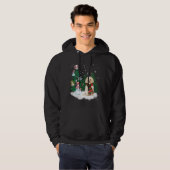 Morkie Hond Kerstmis Sneeuwman Xmas Boom Pyjama Hoodie (Voorkant volledig)