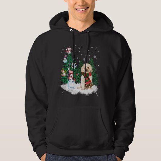 Morkie Hond Kerstmis Sneeuwman Xmas Boom Pyjama Hoodie (Voorkant)