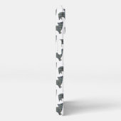 Morkie Hond Leuk Silhouet Raster Wit iPhone Hoesje (Rechterkant)