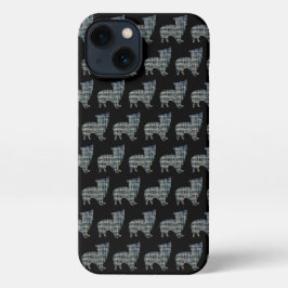 Morkie Hond Leuk Silhouet Raster Zwart iPhone 13 Hoesje