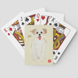 Morkie Hond Met Bal Klassieke Speelkaarten
