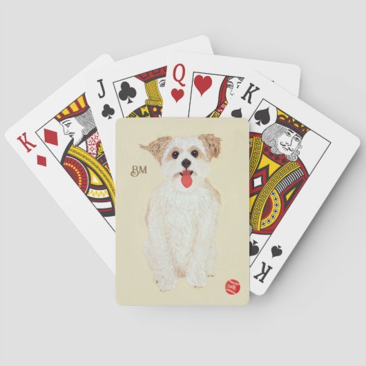 Morkie Hond Met Bal Klassieke Speelkaarten (Achterkant)